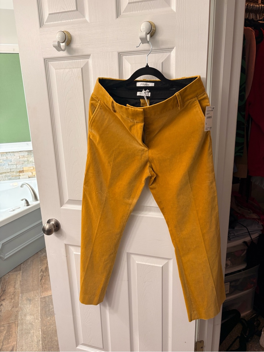 Frame Denim Black Jacket with Yellow Trim
